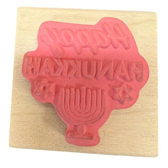 Happy Hanukkah Craft Smart Wood & Rubber Stamp - Picture 4 of 4